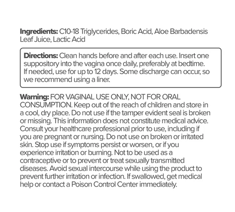 Boric Acid Vaginal Suppository